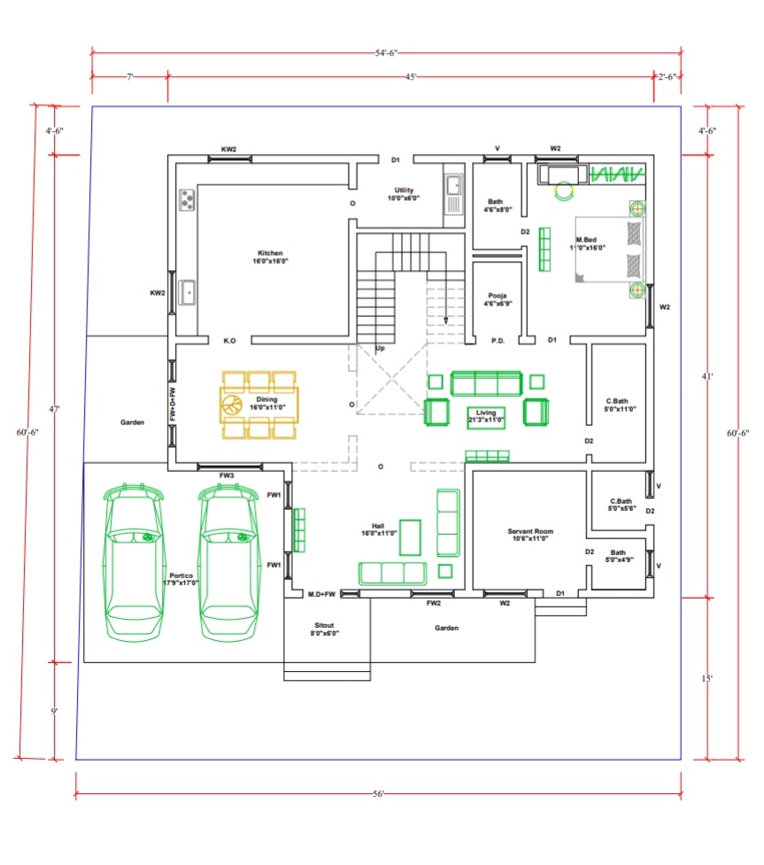Floor plan of a Residential Building FreelanceJobsDB